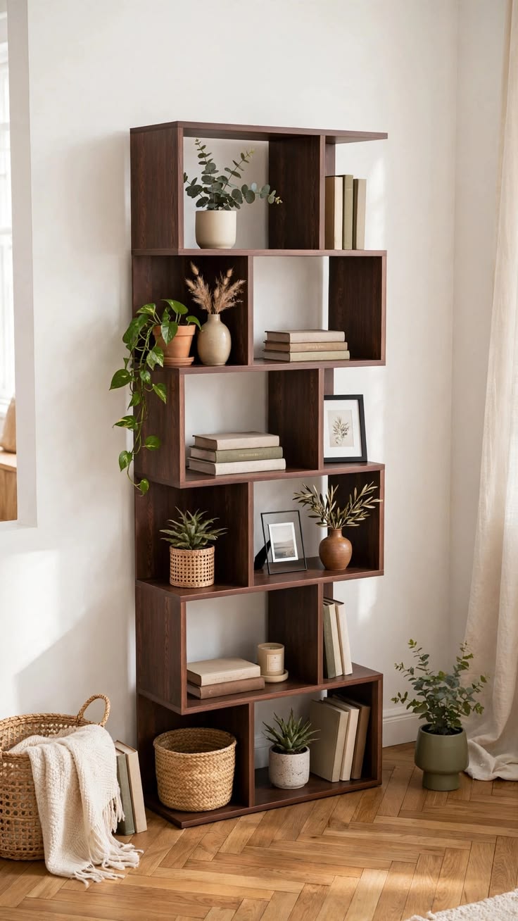 کتابخانه مینیمال چهارخونه ای