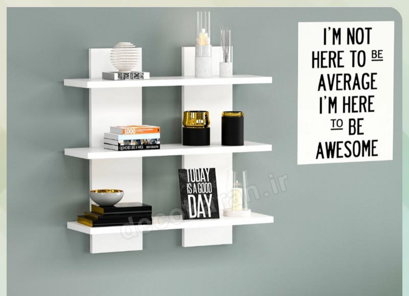 شلف دیواری سه طبقه