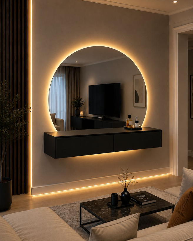 میز آرایش پینترستی/به همراه آینه بک لایت/دوکشو